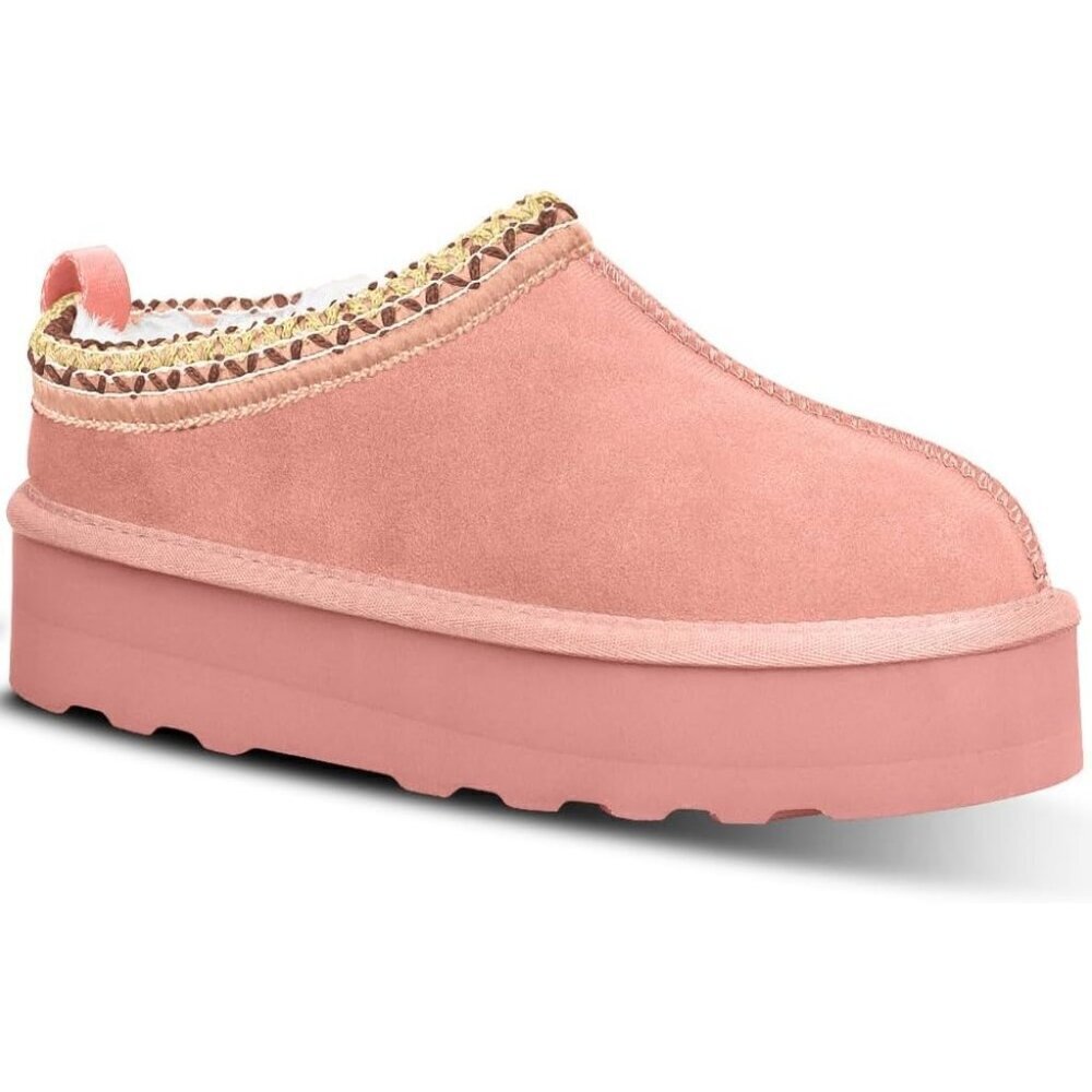Platform Mini Ankle Boots Short Fur Fleece Lined House Women's Slippers